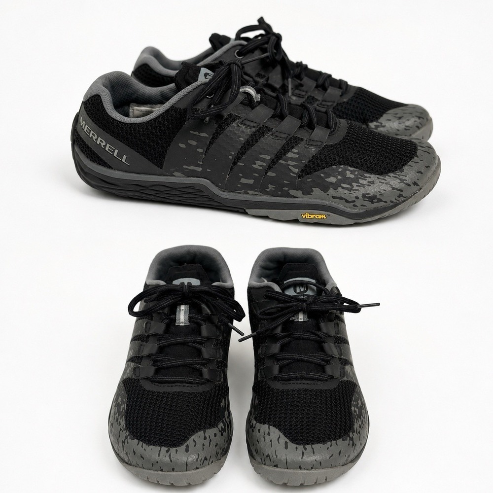 Merrell Trail Glove 5 Women's 8 Black Gray Barefoot Trail Running Shoes Vibram